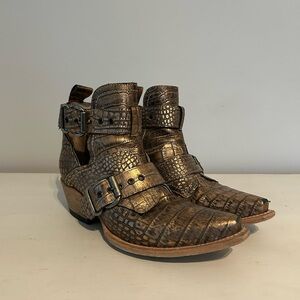 Free Bird croc ankle cowboy boots